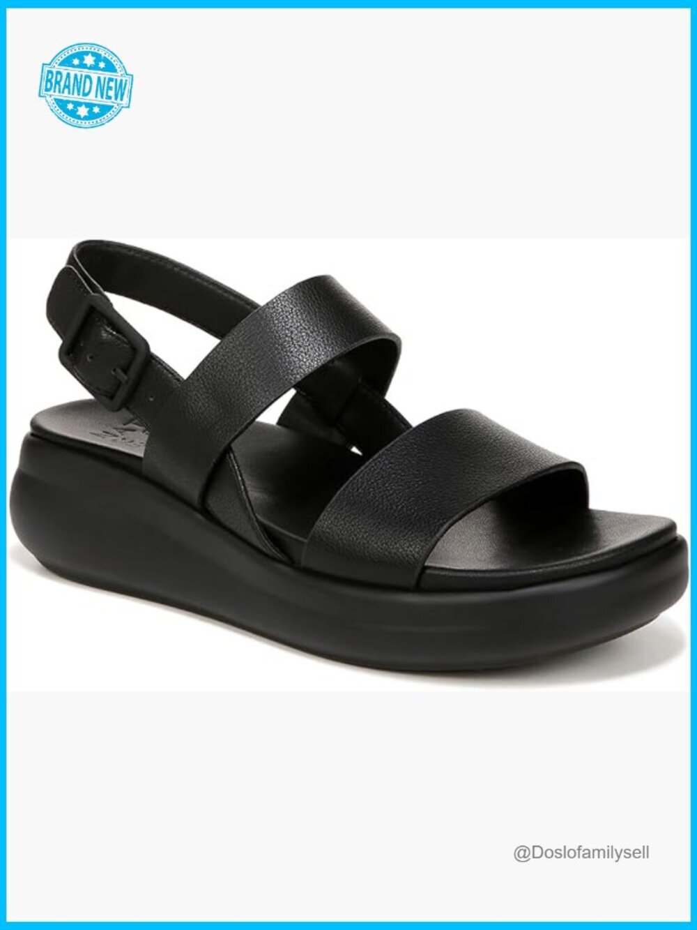 Platform Slingback Sandals Lightweight Comfort Adjustable Buckle Flatform